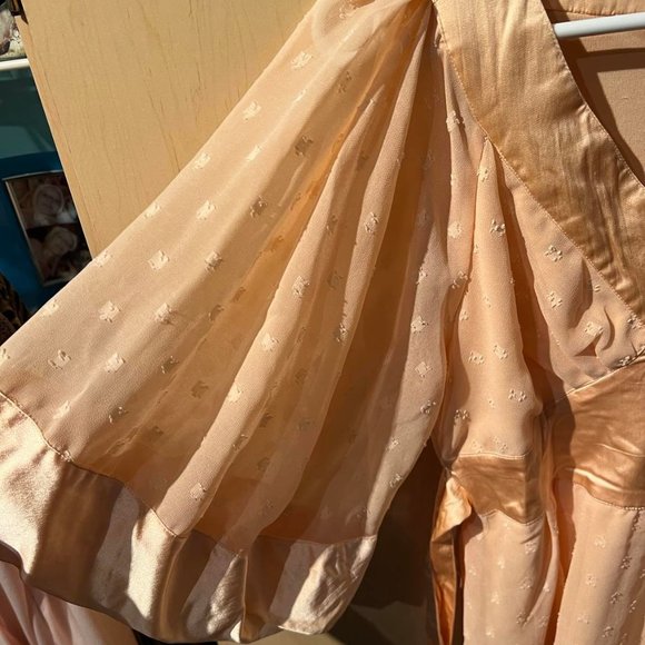 Vintage Light Orange / Pink Tie in the back Fancy Top Size Small - Picture 6 of 12